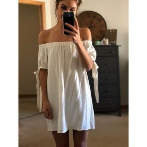White strapless summer dress